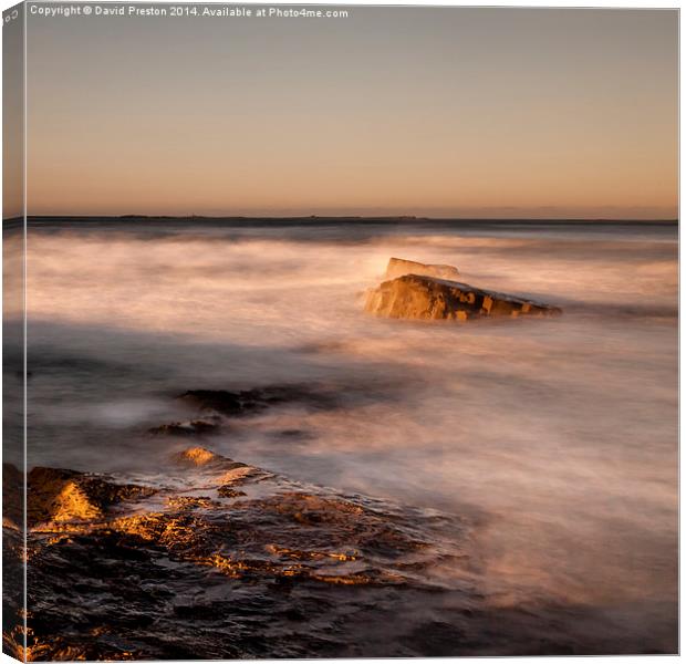 Evening Light at Bamburgh Canvas Print by David Preston