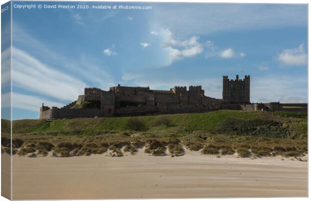 Bamburgh Castle Canvas Print by David Preston