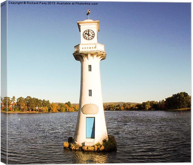 Roath Park Lighthouse Canvas Print by Richard Parry