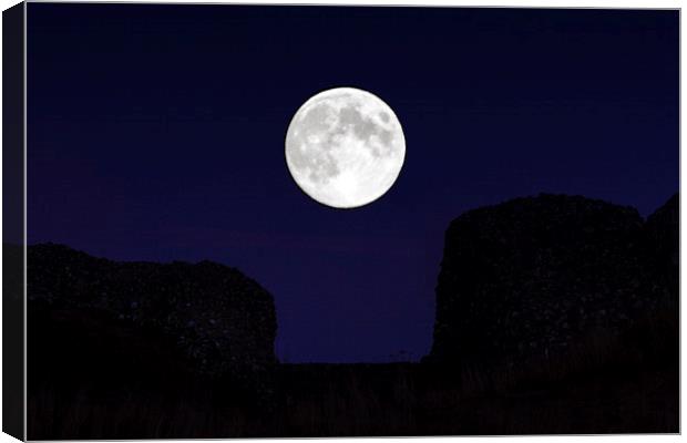 lucidimages-moon-old-sarum Canvas Print by Raymond  Morrison