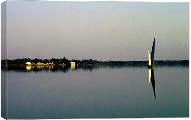 JST2413 River Nile, early morning Canvas Print by Jim Tampin