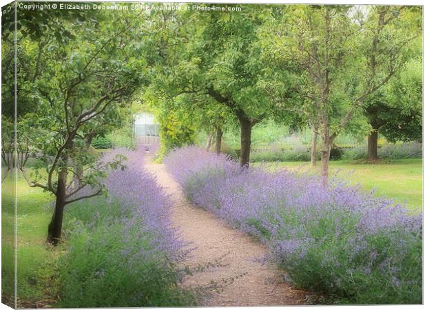 Kitchen Garden path at Chenies Manor Canvas Print by Elizabeth Debenham