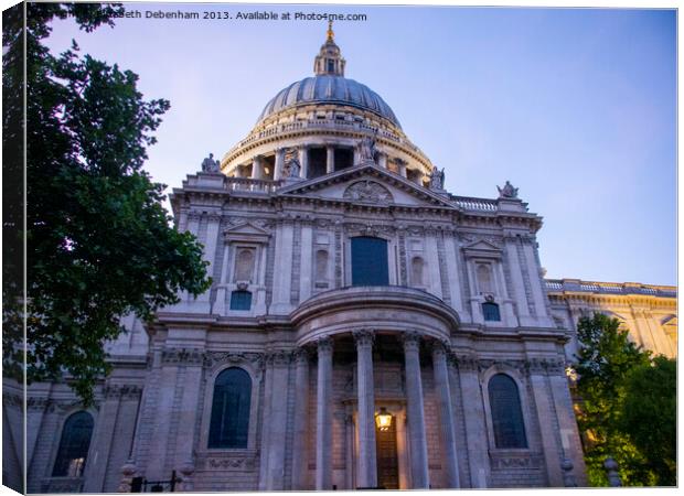 St Paul's Cathedral on a Summer Evening Canvas Print by Elizabeth Debenham