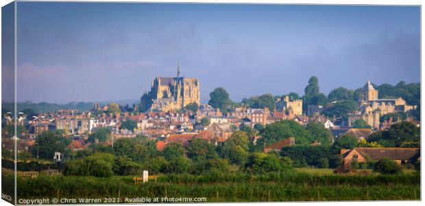 Arundel Castle and Cathedral Arundel West Sussex Canvas Print by Chris Warren