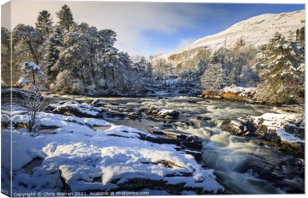 Falls of Dochart Killin Scotland in winter  Canvas Print by Chris Warren