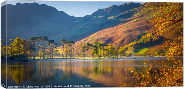 Reflections at Buttermere Lake District Cumbria Canvas Print by Chris Warren