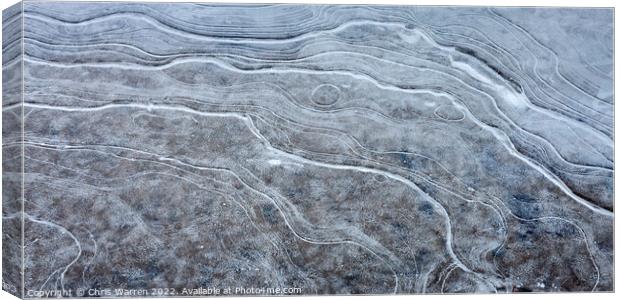 Frozen ice pattern at Loch Tulla Highland Scotland Canvas Print by Chris Warren