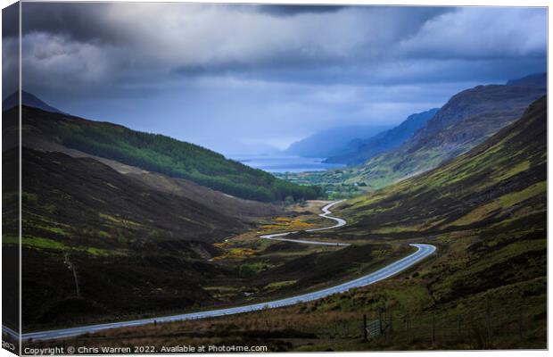 Road to Glen Docherty Loch Maree Scotland Canvas Print by Chris Warren