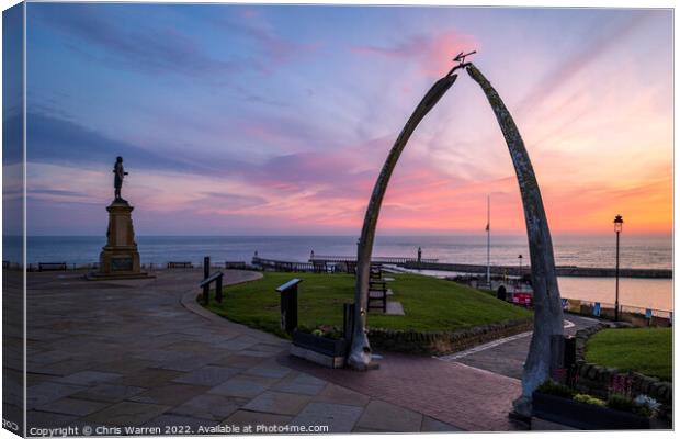 Whalebone Arch & Captain Cook Statue Whitby Canvas Print by Chris Warren