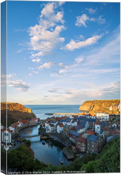 Staithes Harbour North Yorkshire evening light Canvas Print by Chris Warren