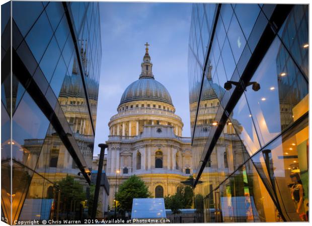 St Paul's Cathedral London England  Canvas Print by Chris Warren