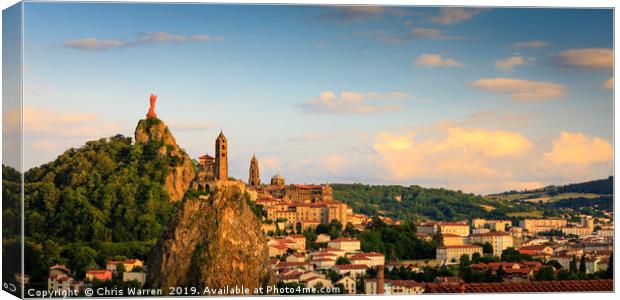 Le Puy en Velay Aiguilhe France  Canvas Print by Chris Warren