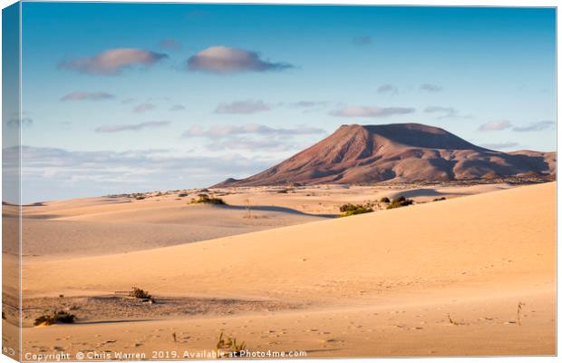 Sand Dunes at Corralejo Fuerteventura Canvas Print by Chris Warren