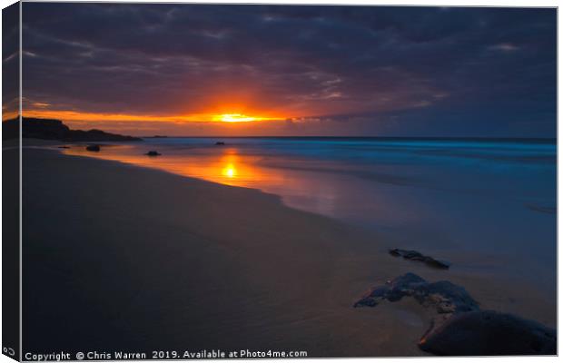 Sunset over the sea on Fuerteventura  Canvas Print by Chris Warren