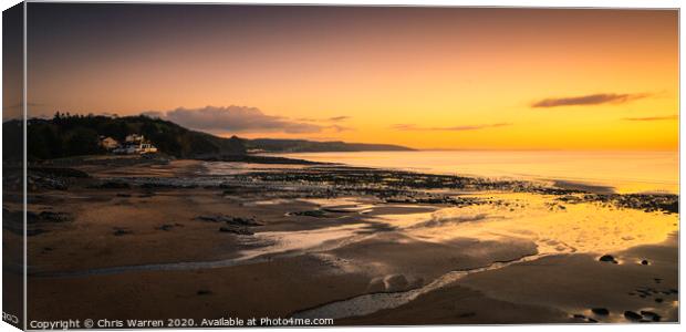 Wisemans Bridge beach in early morning light Canvas Print by Chris Warren