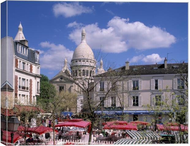 Sacre Coeur  & Place du Tertre Paris Canvas Print by Chris Warren