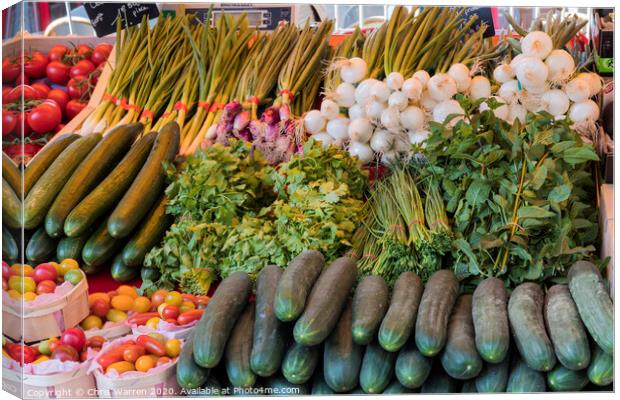 Vegetables Market Stalls L'isle sur la Sorgue Avig Canvas Print by Chris Warren