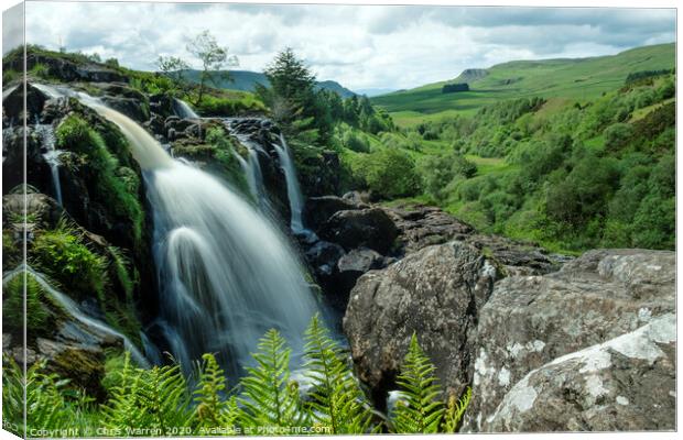 The Loup of Fintry Waterfall Fintry Stirlingshire  Canvas Print by Chris Warren
