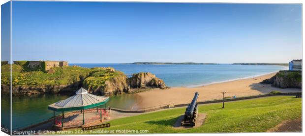 Bandstand St Catherine's Island Castle Beach Tenby Canvas Print by Chris Warren