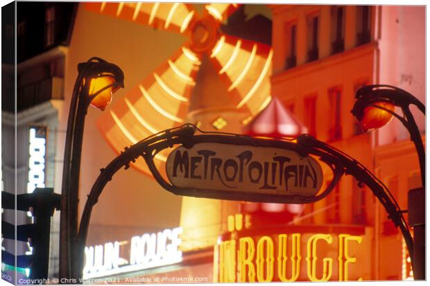 Moulin Rouge Paris nightlife  Canvas Print by Chris Warren