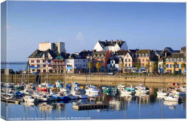 Waterfront at Concarneau Finistere Brittany France Canvas Print by Chris Warren