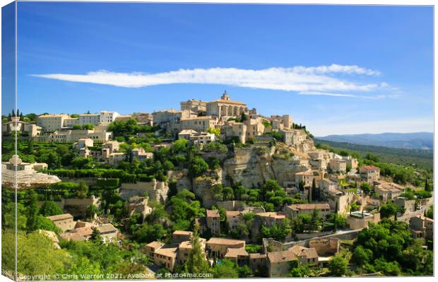 Gordes Vaucluse  Provence-Alpes Cote D Azur France Canvas Print by Chris Warren