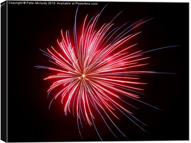 colourful exploding firework Canvas Print by Peter Mclardy