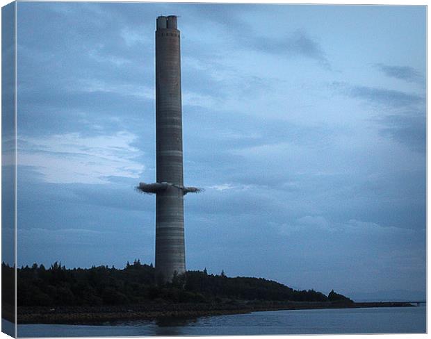 Chimney Demolition ! Canvas Print by Peter Mclardy