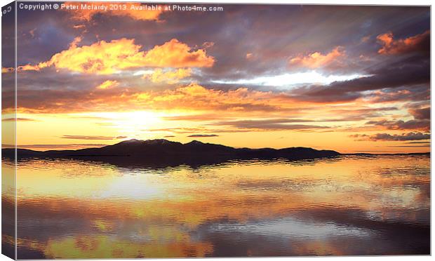 Reflections of Arran Canvas Print by Peter Mclardy