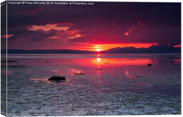 Arran Sunset Canvas Print by Peter Mclardy