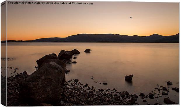  Loch Lomond after sunset Canvas Print by Peter Mclardy