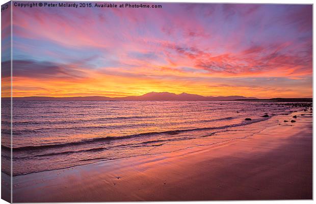  Arran Sunset  Canvas Print by Peter Mclardy