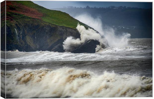 storm,brian,wales 3 Canvas Print by Andrew chittock