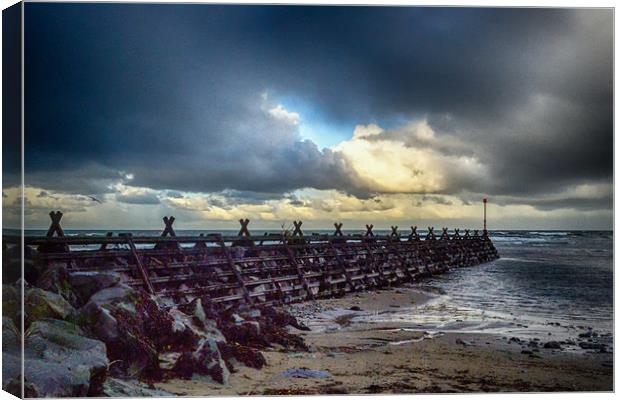 Aberaeron beach Canvas Print by Andrew chittock