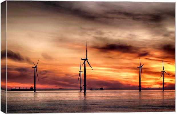 Wind Powered Sunrise Canvas Print by Darren Allen