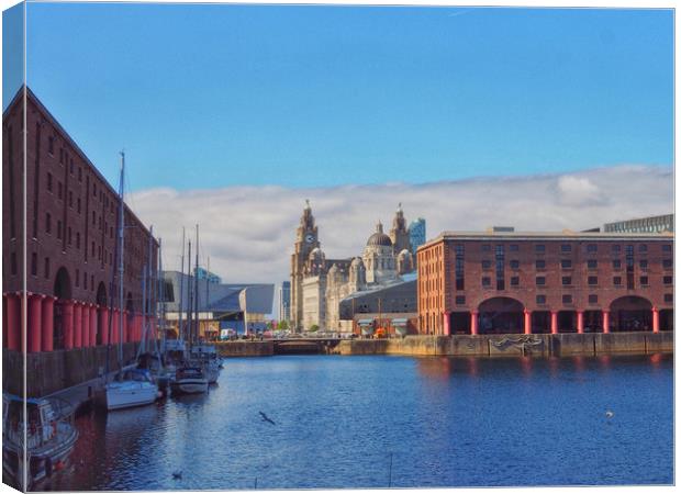 Albert Dock,Liverpool    Canvas Print by Victor Burnside