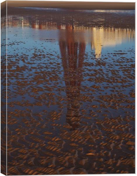 Blackpool Beach.  Canvas Print by Victor Burnside