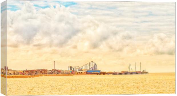 South Pier,Blackpool. Canvas Print by Victor Burnside