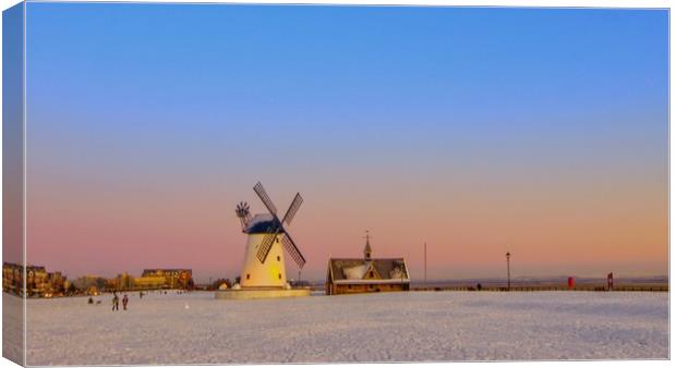 Lytham Green,Winter. Canvas Print by Victor Burnside