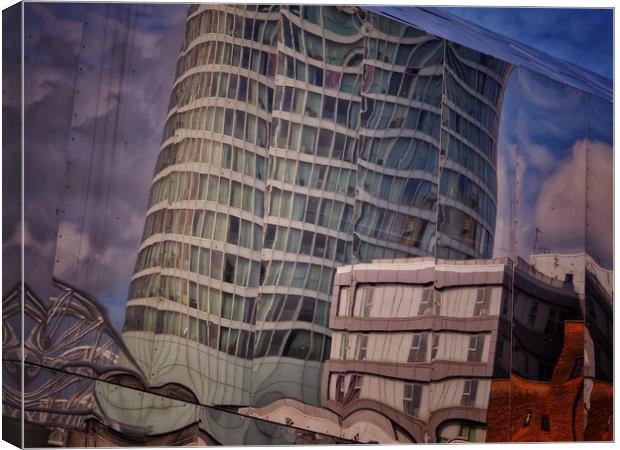      Reflection,Birmingham City.                   Canvas Print by Victor Burnside