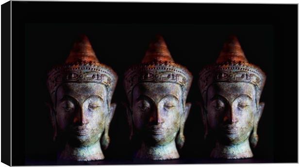 Three Buddhas Canvas Print by Victor Burnside