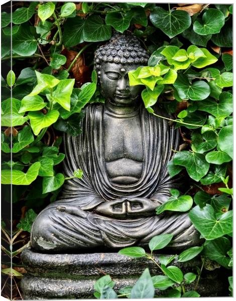 Garden Buddha  Canvas Print by Victor Burnside