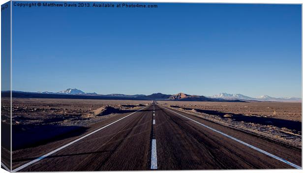 Road to Atacama Canvas Print by Matthew Davis
