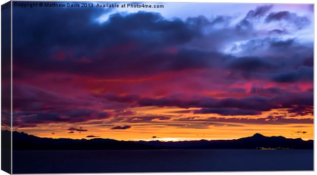 Bariloche Sunrise Canvas Print by Matthew Davis