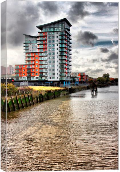 Apartment Block in Woolwich, Canvas Print by Robert Cane
