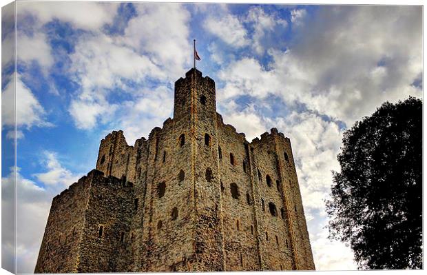 Rochester Castle, Sky View Canvas Print by Robert Cane