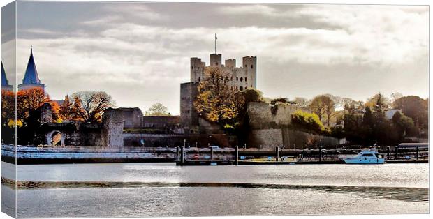 Rochester Castle, River Medway Canvas Print by Robert Cane
