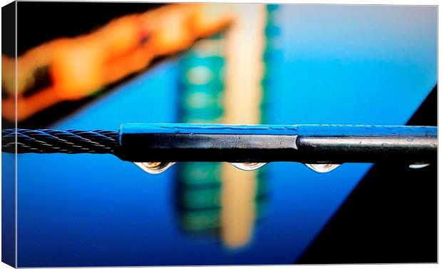 Water Droplets, Metal Rail Canvas Print by Robert Cane