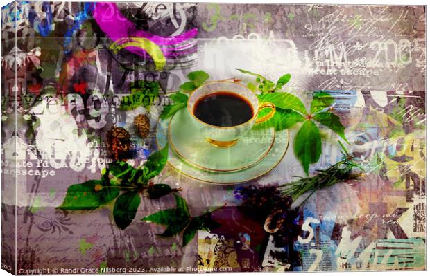 Green Coffee Break Canvas Print by Randi Grace Nilsberg