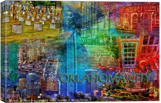 Oklahoma City Collage Canvas Print by Randi Grace Nilsberg